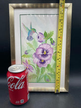 Signed Original Marie Senechal Hummingbird & Flowers Painting