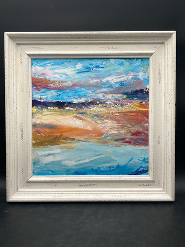 Original Angela Wakefield Impressionist Abstract River Scene Painting W/ CoA