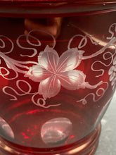 Egermann Bohemian Ruby Cut To Clear Covered Candy Bowl
