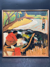 Original Artist Signed Caribbean Themed Acrylic Painting