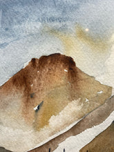 Original Winter Mountain Ranch Landscape Watercolor Painting