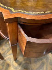 Antique Leather Top End Table