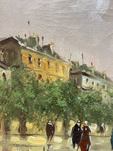 Vintage Artist Signed Original Parisian Street Scene Impressionist Oil Painting