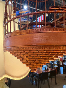 Antique Hand Carved Asian Wood Birdcage