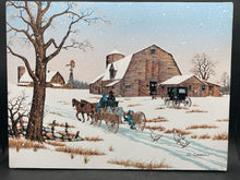 Original C. Carson Signed "Amish Winter Landscape" Oil Painting - view 2