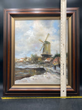 Artist Signed Original Mid Century Dutch Countryside Oil Painting