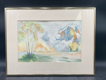 Original Forested Mountain River Landscape Watercolor Painting