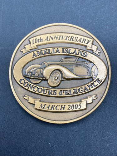 2005 Amelia Island Concours d'Elegance 10th Anniversary Brass Medallion