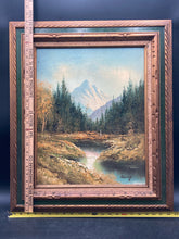 Original Artist Signed Mid Century Mountain Forest Landscape Oil Painting - view 10