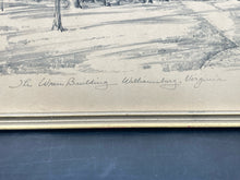 Framed 9x11" Wren Building Pencil Sketch Print By Charles Overly