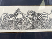 Vintage Kinder-Harris "Zebra Family" Framed Art Print
