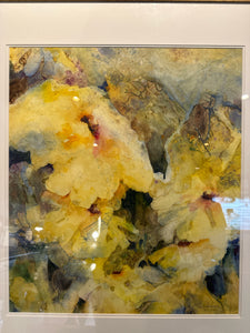 Abstract Yellow Flowers. signed "donna"