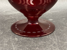Egermann Bohemian Ruby Glass Cut To Clear 6.5" Vase