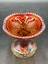 Vintage Carnival Glass Sunset Red Heirloom Punch Bowl Stand - view 7