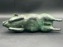 12" Antique Bronze Sleeping Pig Statue
