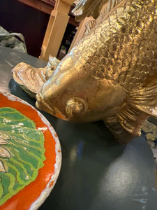 Gold Betta Fish Statue