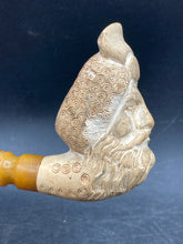Vintage Hand Carved Turkish Meerschaum Sultan Tobacco Pipe