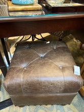 Square Leather Ottoman