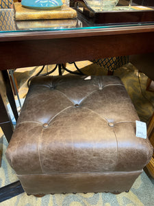 Square Leather Ottoman