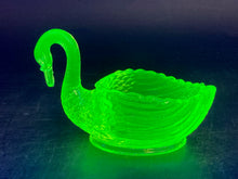 Antique 1930's Cambridge Uranium Glass Swan Dish