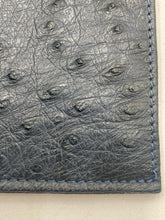 Genuine Ostrich Leather Phone Pouch, Navy Blue