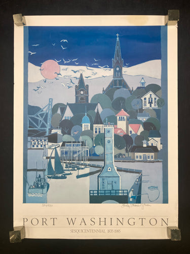 Shirley Schanen Gruen Signed Port Washington Sesquicentennial Poster