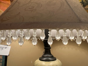 Metal Lamp With Marble Accent
