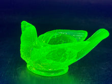 Antique Degenhart Vaseline Glass Bird Candle Holder