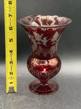 Egermann Bohemian Ruby Glass Cut To Clear 6.5" Vase