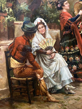 Artist Signed Spanish Style Gypsy Wedding Oil Painting, Framed