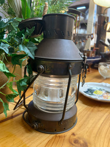 Vintage Electrified Meteorite Brass and Copper Anchor Lantern