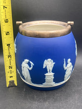 Antique Wedgwood Portland Blue Jasperware Sacrifice to Ceres Biscuit Jar