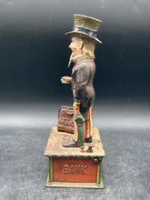 Antique Original 1886 Shepard Hardware Uncle Same Mechanical Coin Bank
