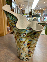 Murano Glass Confetti Ruffled Vase