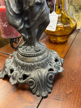 Art Nouveau "Three Graces" Bronze Lamp WIth Linen Shade