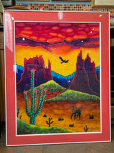 Original Gus Butcher Signed "Southwest Sunset" Silk Painting