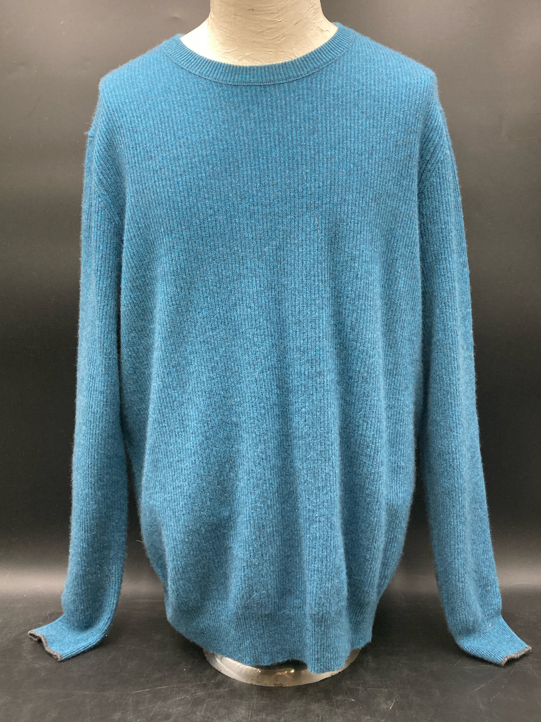 Forte Men's Blue Cashmere Sweater, XL