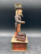 Antique Original 1886 Shepard Hardware Uncle Same Mechanical Coin Bank