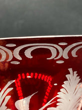 Egermann Bohemian Ruby Glass Cut To Clear 6.5" Vase