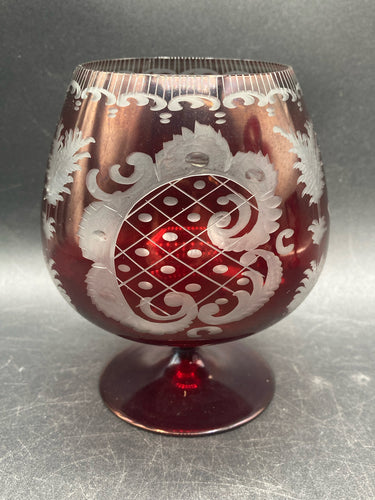 Egermann Bohemian Ruby Glass Brandy Snifter