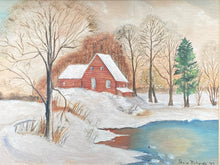 Original Paula Richards Signed "Snow Cottage" Oil Painting, Framed - view 2