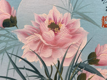 Vintage Mid Century Original Asian Floral Oil Painting