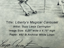 Suzy Leeja Carrington "Liberty's Magic Carousel" Lithograph W/ CoA