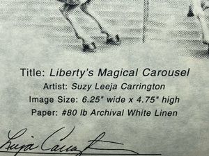 Suzy Leeja Carrington "Liberty's Magic Carousel" Lithograph W/ CoA