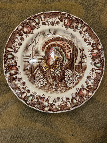 Set of 6 Antique Johnson Bros. Turkey Plates