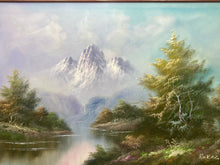 Original Artist Signed Mountain River Landscape Oil Painting, Framed - view 2