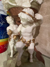 Vintage Ceramic Nymph and Cherubs Vase