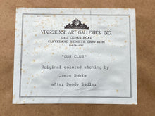 Antique James Dobie & Walter Dendy Sadler "Our Club" Colored Etching