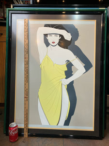 Patrick Nagel Classic Visions "Yellow Dress" Lithograph Poster, Framed