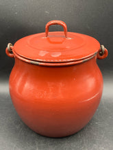 Vintage Enameled Cast Metal Bean Pot - view 2